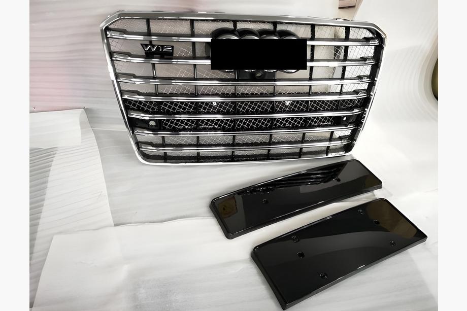 Audi A8 2010–2018 Priekšējā reste (2014-2018, melna ar hromu) Image