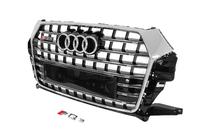 Audi Q3 2011–2019 Priekšējā reste SQ-Style (2015-2019, melna ar hromu) foto 2