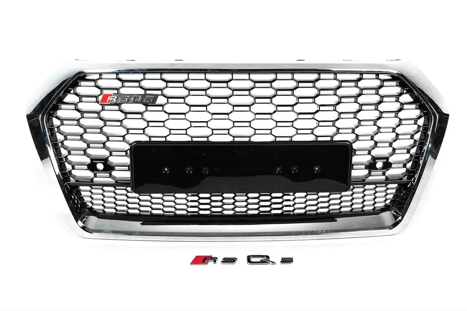 Audi Q5 2017–2025 RSQ-Style priekšējā reste bez logo (2017-2020, melna ar hromu) Image