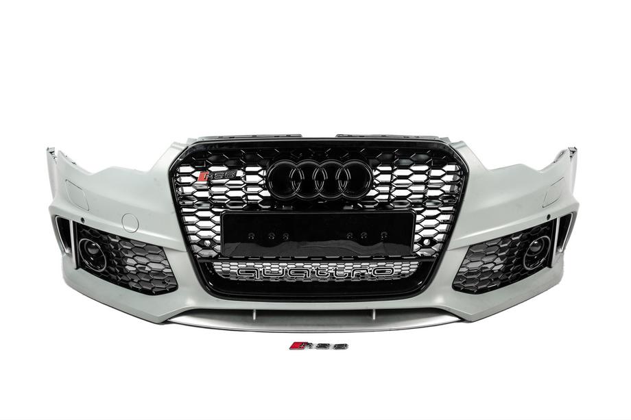 Audi A6 C7 2011–2017 Priekšējais bamperis ar melnu RS6-Style režģi (2011-2014) Image