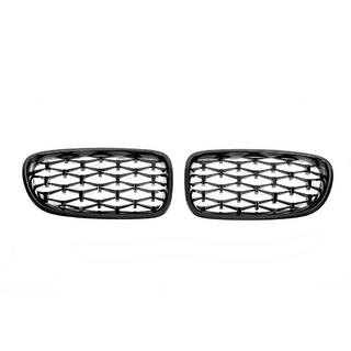 Priekšējā režģa "nieres" Diamond Black (spīdīgi melns) BMW 5. sērija F10/F11 2010–2016 foto 4