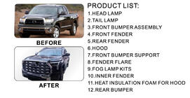 Toyota Tundra 2007–2021 2024. gada facelift atjaunināšanas komplekts (komplekts) foto 2