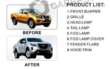 Nissan Navara/NP300 2016– Restailinga (facelift) uzlabojuma komplekts līdz 2021. gada versijai (2015–2020) foto 3