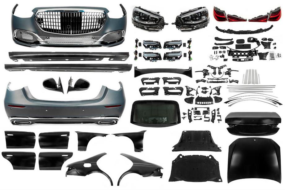Mercedes S-class W221 2005–2013 W223 Maybach restailinga komplekts (ar durvju rokturiem un ieliktņiem) Image