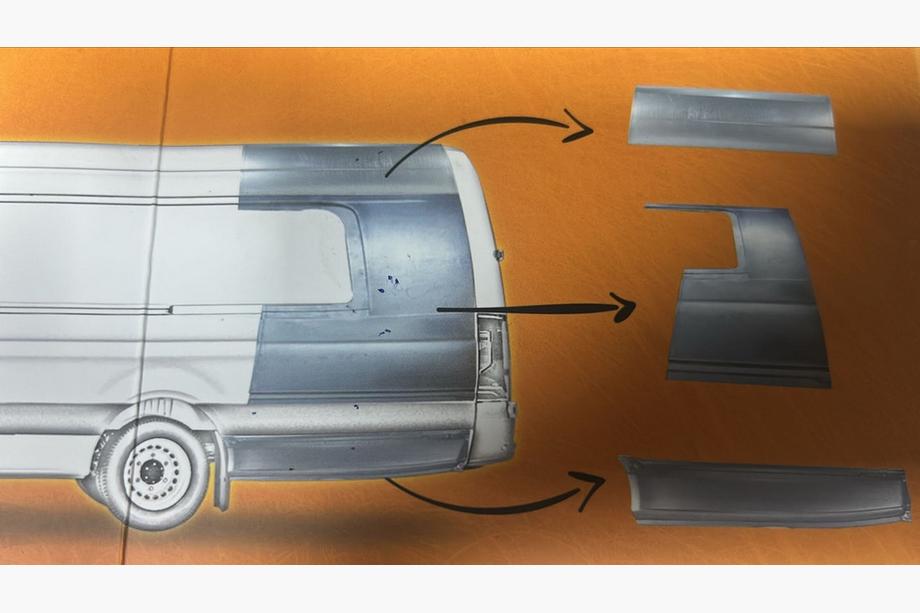 Volkswagen Crafter 2006–2016 Virsbūves pagarināšanas komplekts Aizmugures daļa Foto 38