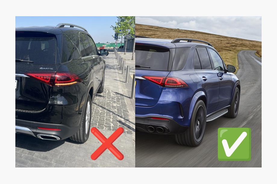 Mercedes GLE W167 2018– Aizmugurējais difuzors ar izplūdes uzgaļiem GLE53 Black (2018-2026) Foto 2