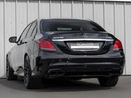 Mercedes C-class W205 2014–2021 Aizmugurējais difuzors ar izpūtēja uzgaļiem, melns (C63 dizains 2018-2021) foto 1