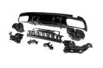 Mercedes C-class W205 2014–2021 Aizmugurējais difuzors ar izpūtēja uzgaļiem, melns (C63 dizains 2018-2021) foto 4