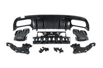 Mercedes C-class W205 2014–2021 Aizmugurējais difuzors ar izpūtēja uzgaļiem, melns (C63 dizains 2018-2021) foto 6