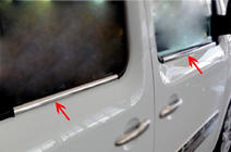 Renault Kangoo 2008–2020 Ārējās logu apmales (4 gab., nerūsējošais tērauds) 2 gab., Carmos – Turcijas nerūsējošais tērauds foto 5