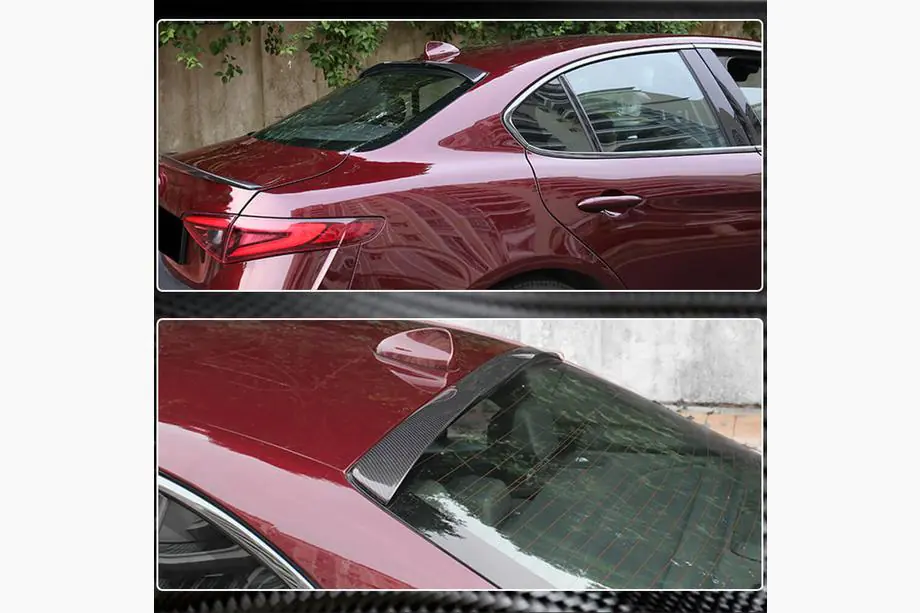Alfa Romeo Giulia 2016–2022 Aizmugurējā stikla spoilers V1 (Carbon) Foto 5