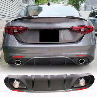 Aizmugurējā bampera difuzors ar izplūdes uzgaļiem V2 (priekš Base, Carbon) Alfa Romeo Giulia 2016–2022 foto 1