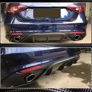 Aizmugurējā bampera difuzors ar izplūdes uzgaļiem V2 (priekš Base, Carbon) Alfa Romeo Giulia 2016–2022 foto 4