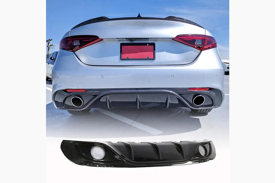 Alfa Romeo Giulia 2016–2022 Aizmugurējā bufera difuzors (Sport, oglekļa šķiedra) Image