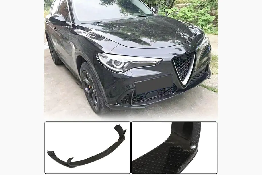 Alfa Romeo Stelvio 2016– Priekšējā bampera lūpas uzlika (Base, 2017-2023, karbons) Image