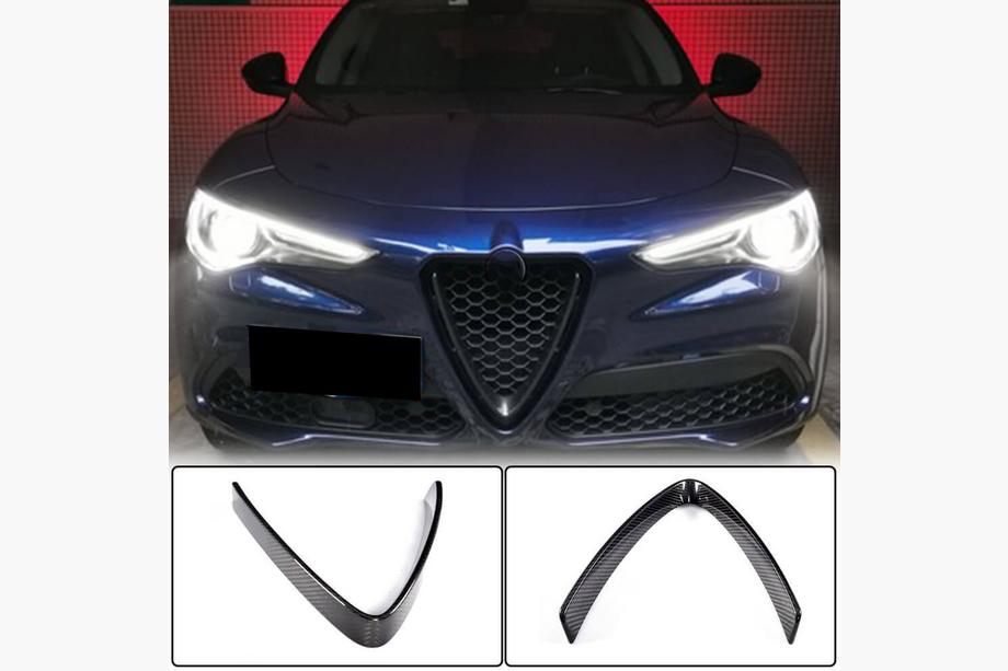 Alfa Romeo Stelvio 2016– Radiatora režģa uzlika (2017-2023, sausais karbons) Image