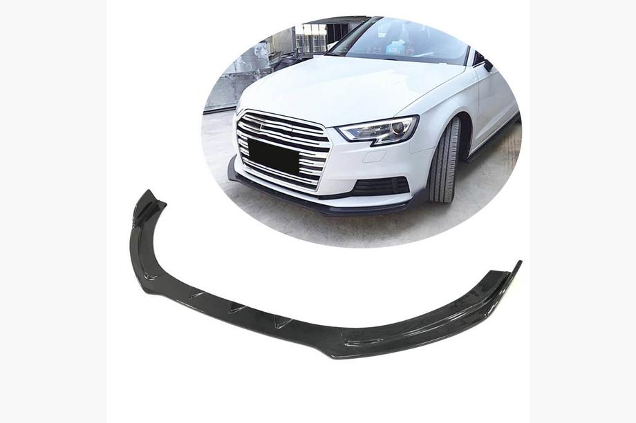 Audi A3 2012–2020 Priekšējā bufera lūpas spoileris Lip V1 (Base 2017-2020 HB, karbonšķiedra) Image