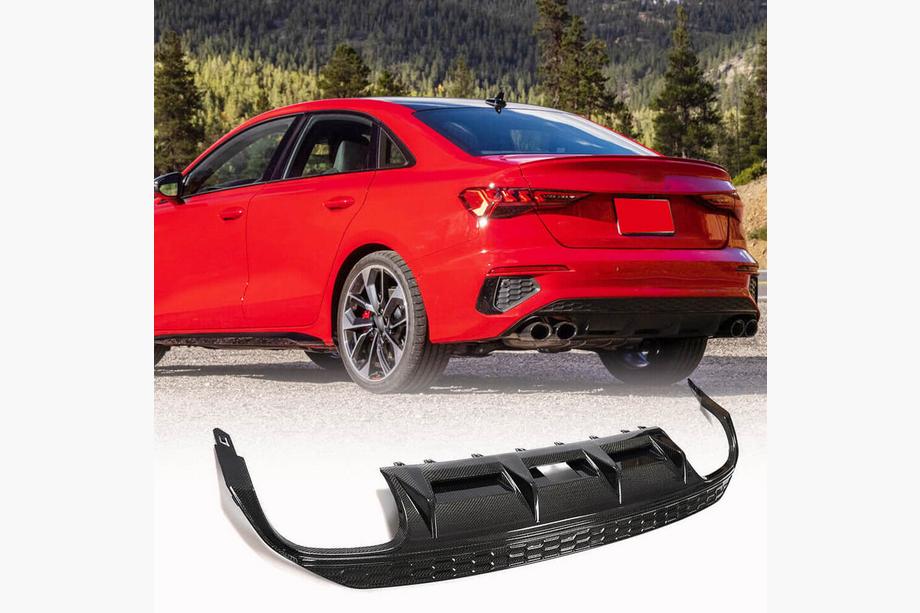 Audi A3 2020– Aizmugurējā bufera difuzors V2 (S-Line Sedan 2020-2023, oglekļa šķiedra) Image