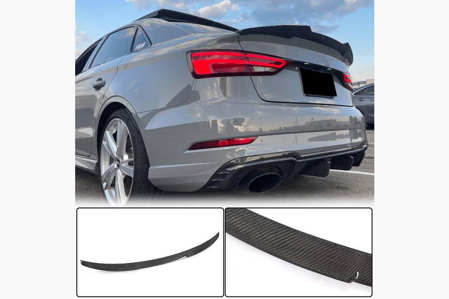 Audi A3 2012–2020 Spoileris V2 (sedanam, oglekļa šķiedra) Image