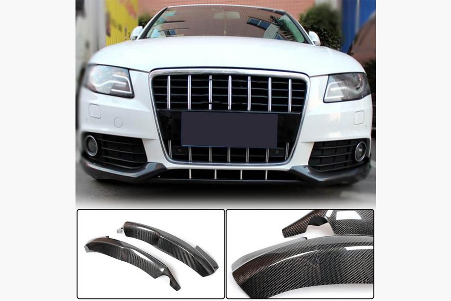 Audi A4 B8 2007–2015 Priekšējā bampera lūpa Flap (Base 2007-2011, oglekļa šķiedra) Image