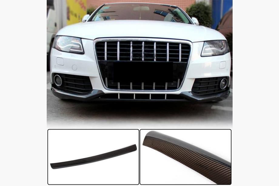 Audi A4 B8 2007–2015 Priekšējā bufera centrālā lūpa (Base 2007-2011, karbonšķiedra) Image