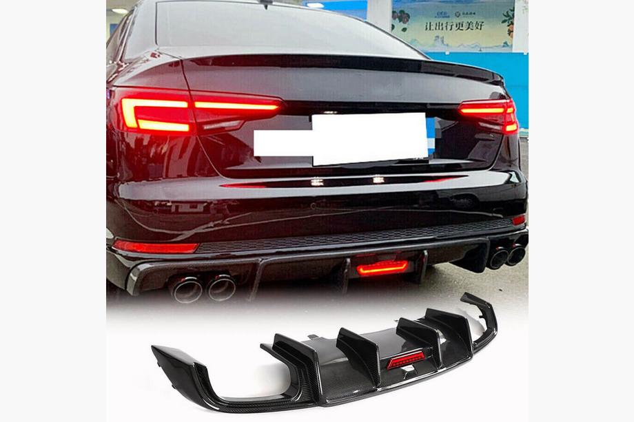 Audi A4 B9 2015–2024 Aizmugurējā bufera difuzors (Base Sedan 2015-2019, Carbon) Image