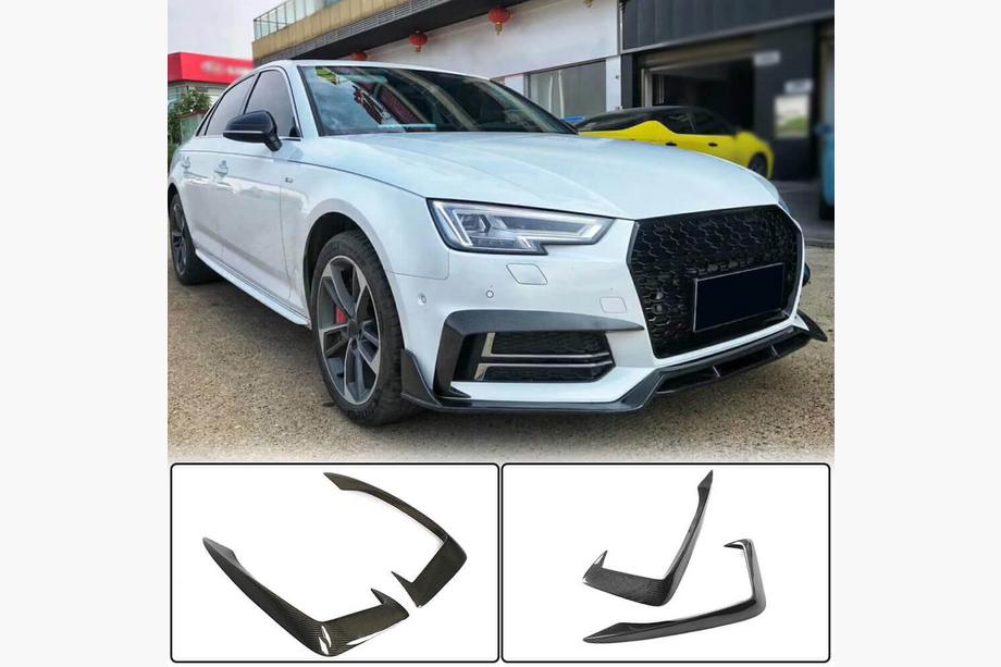 Audi A4 B9 2015–2024 Miglas lukturu apdares uzlikas V2 (S-Line Sedan 2015-2019, oglekļa šķiedra) Image