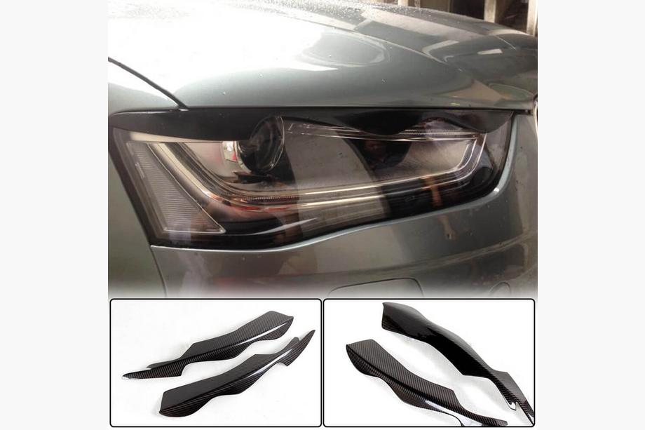 Audi A4 B8 2007–2015 Priekšējo lukturu uzacis (2011-2015, Carbon) Image