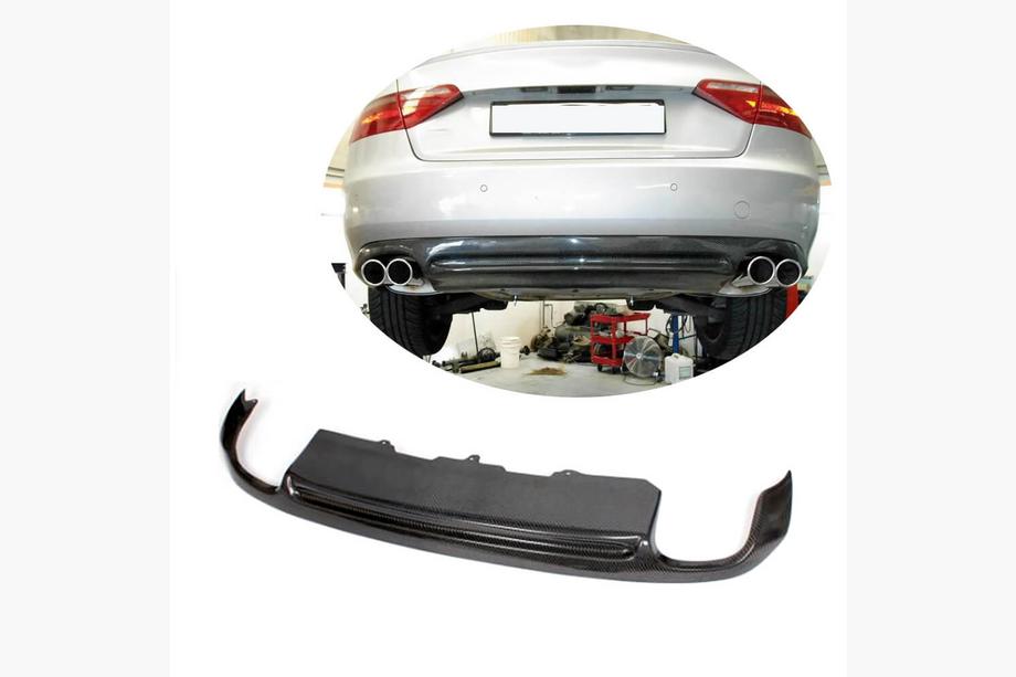 Audi A5 2007–2015 Aizmugurējā bampera difuzors (Base coupe/kabriolets 2007-2011, oglekļa šķiedra) Image