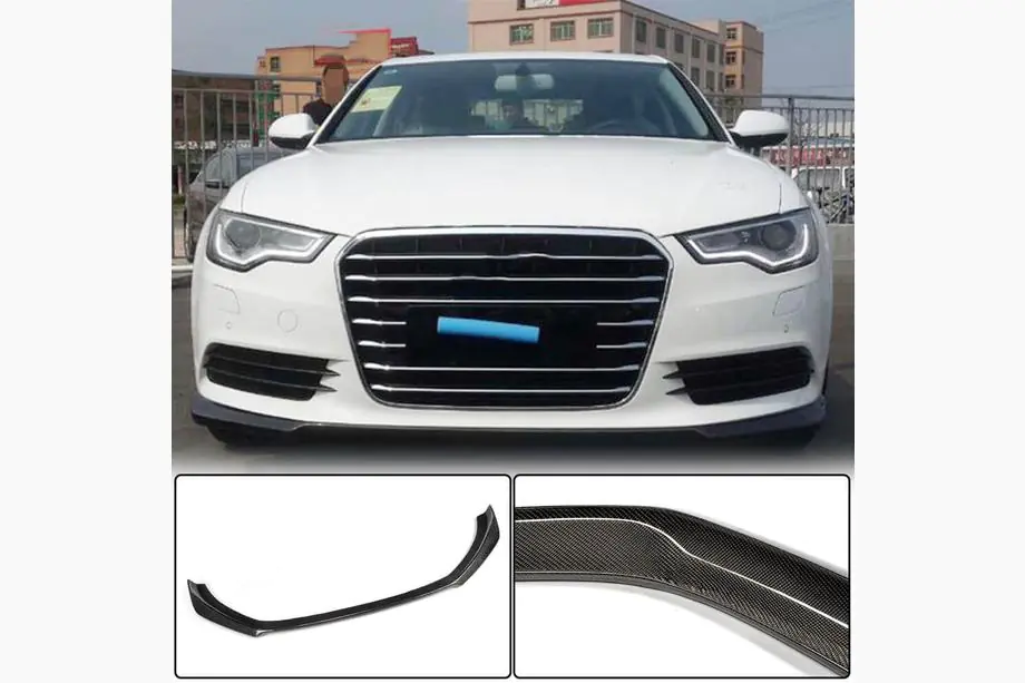 Audi A6 C7 2011–2017 Priekšējā bampera lip uzlika, karbonšķiedra (Base 2012-2015) Image