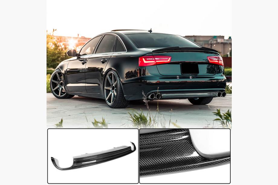 Audi A6 C7 2011–2017 Aizmugurējā bampera difuzors, oglekļa šķiedra (Base 2011-2014) Image