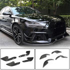 Audi A6 C7 2011–2017 Priekšējā bampera lūpas uzlikas (RS6, 4 gab., karbons) foto 1