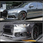 Audi A6 C7 2011–2017 Priekšējā bampera lūpas uzlikas (RS6, 4 gab., karbons) foto 4