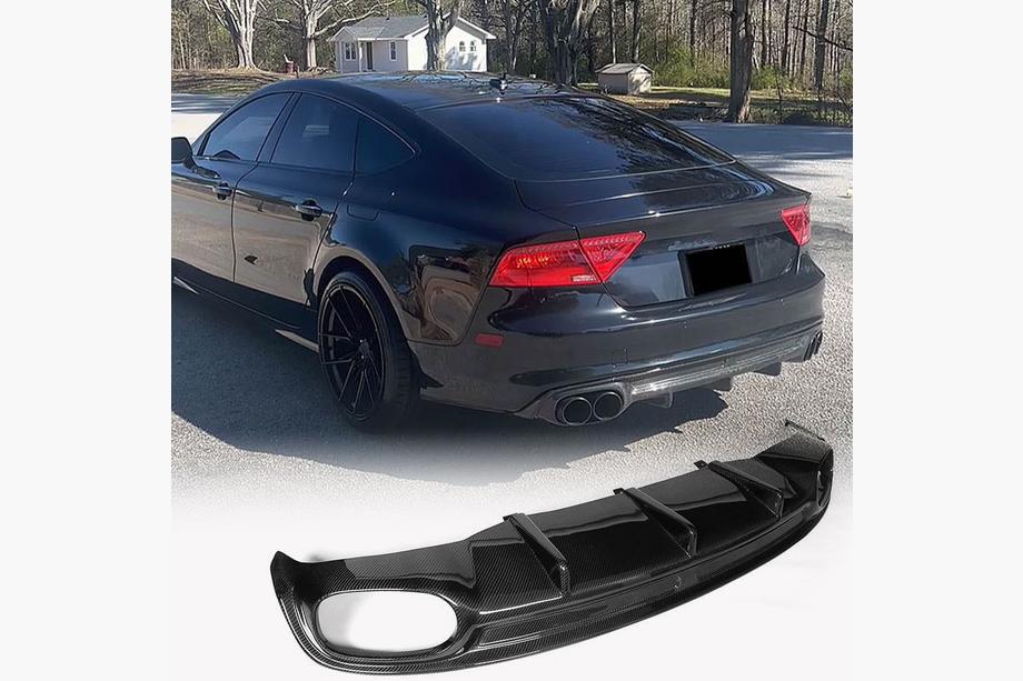 Audi A7 2010–2018 Aizmugurējā bampera difuzors V1 (S-Line, 2010-2014, plastmasa) Image
