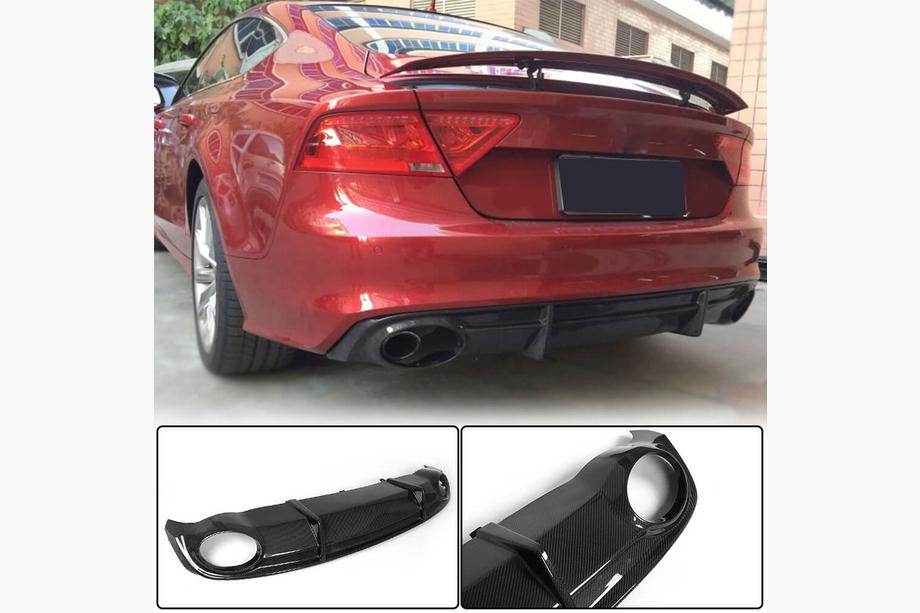 Audi A7 2010–2018 Aizmugurējā bufera difuzors V3 (S-Line, 2010-2014, oglekļa šķiedra) Image
