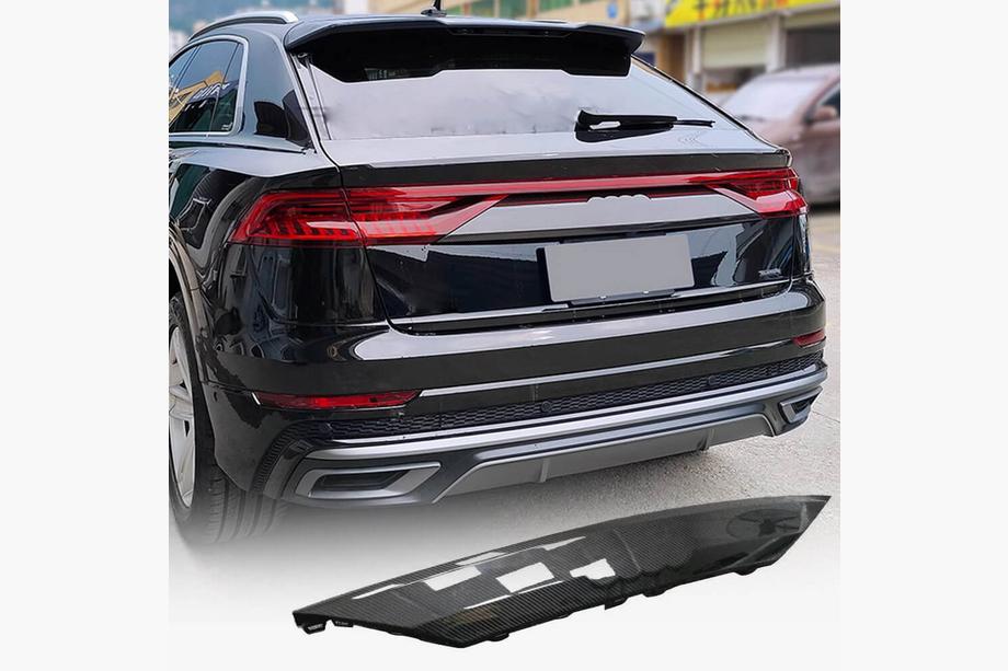 Audi Q8 2018– Oglekļa šķiedras uzlika virs numura zīmes (2019-2022, Carbon) Image