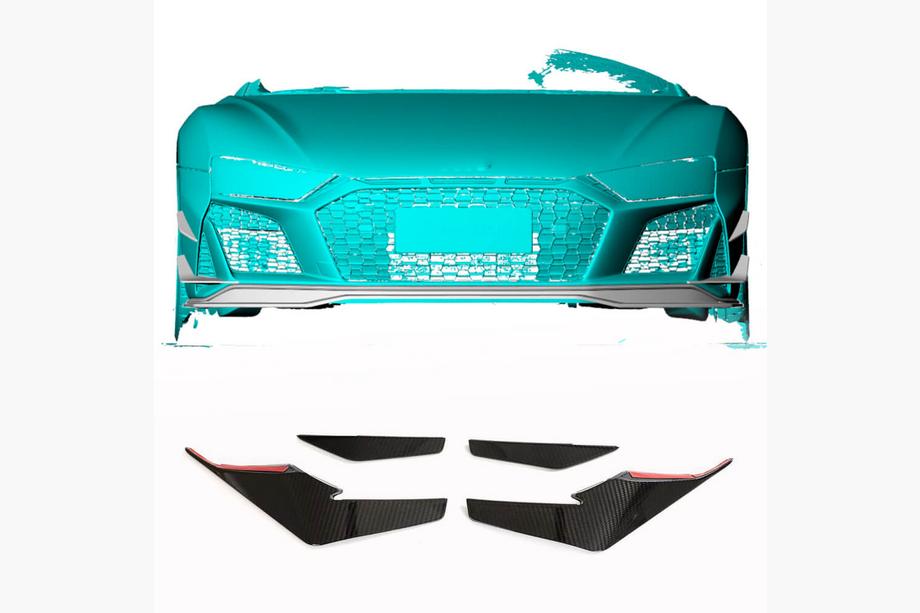 Audi R8 2015– Priekšējā bufera lūpas uzlikas V2 (2023+, oglekļa šķiedra) Image