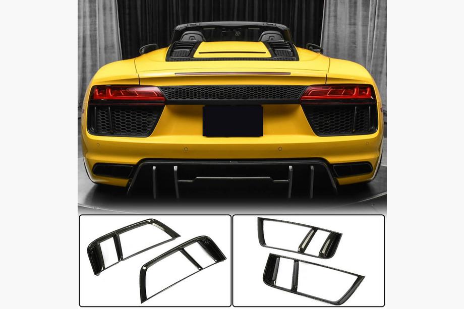 Audi R8 2015– Aizmugurējā bampera uzlikas (2015-2020, oglekļa šķiedra) Foto 1