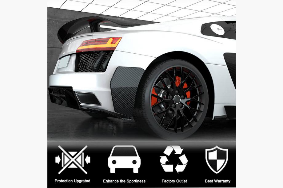 Audi R8 2015– Aizmugurējā bampera uzlikas (2015-2020, oglekļa šķiedra) Foto 3