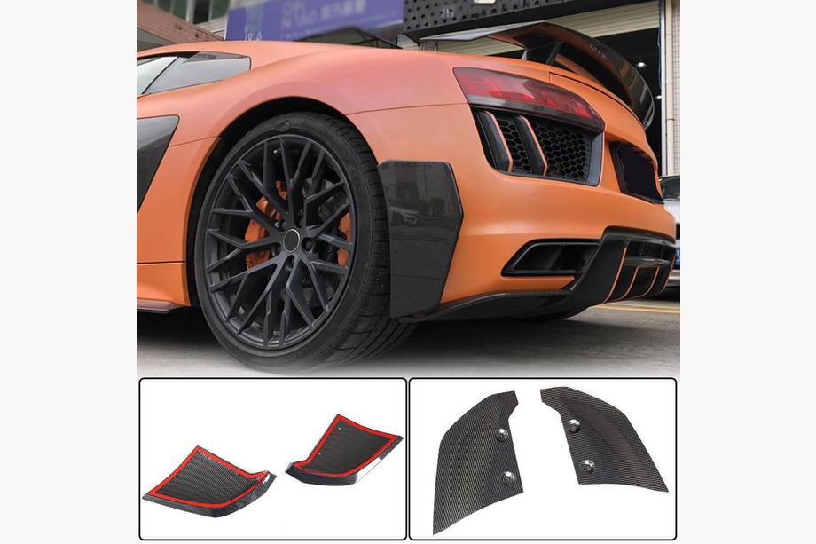 Audi R8 2015– Aizmugurējā bampera spliteri V2 (2015-2020, oglekļa šķiedra) Image