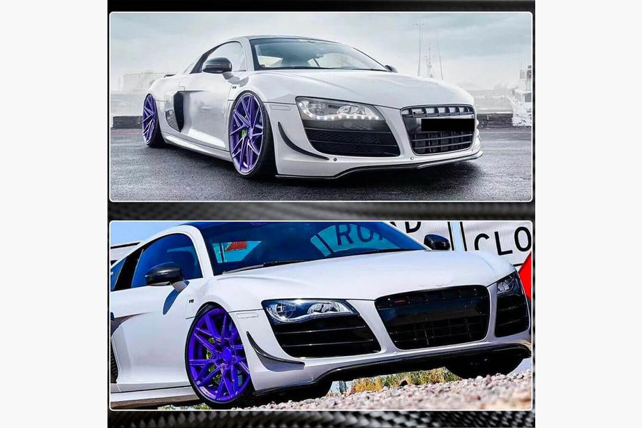 Audi R8 2006–2015 Priekšējā bampera uzlikas (oglekļa šķiedra) Foto 4