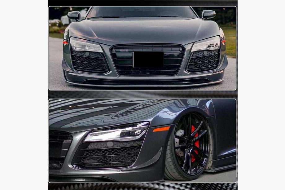 Audi R8 2006–2015 Priekšējā bampera uzlikas (oglekļa šķiedra) Foto 5