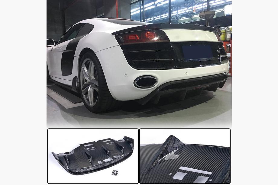 Audi R8 2006–2015 Aizmugurējā bufera difuzors (karbons) Image