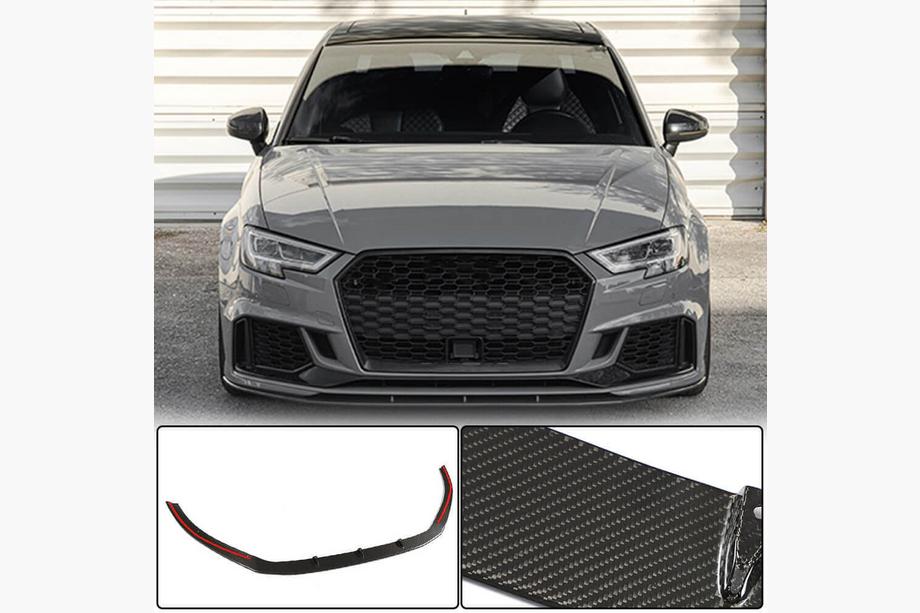 Audi A3 2012–2020 Priekšējā bufera lūpas uzlikas V5 (RS3 Sedan 2017-2020, oglekļa šķiedra) Image