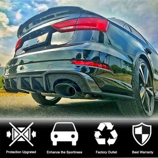 Aizmugurējā bufera difuzors ar LED bremžu gaismu V2 (RS3 2017-2019, oglekļa šķiedra) Audi A3 2012–2020 foto 2