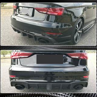 Aizmugurējā bufera difuzors ar LED bremžu gaismu V2 (RS3 2017-2019, oglekļa šķiedra) Audi A3 2012–2020 foto 3