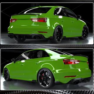 Aizmugurējā bufera difuzors V1 (RS3 Sedan 2017-2019, oglekļa šķiedra) Audi A3 2012–2020 foto 4