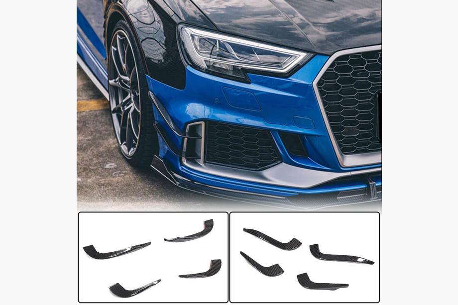 Audi A3 2012–2020 Priekšējā bampera uzlikas V2 (RS3 Sedan 2017-2020, oglekļa šķiedra) Image