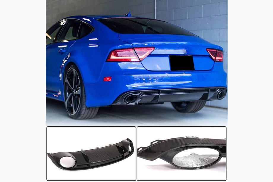 Audi A7 2010–2018 Aizmugurējā bampera difuzors (oglekļa šķiedra) Image