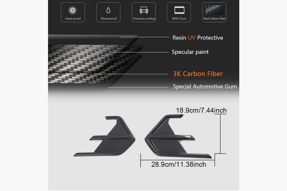 Audi A7 2018– Aizmugurējā bufera ventilācijas atveru uzlikas (RS7 2018-2022, sausais karbons) Foto 6